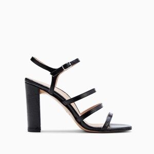 Inez - Sasha Heel Black lizard, 6.5 “roomy” size